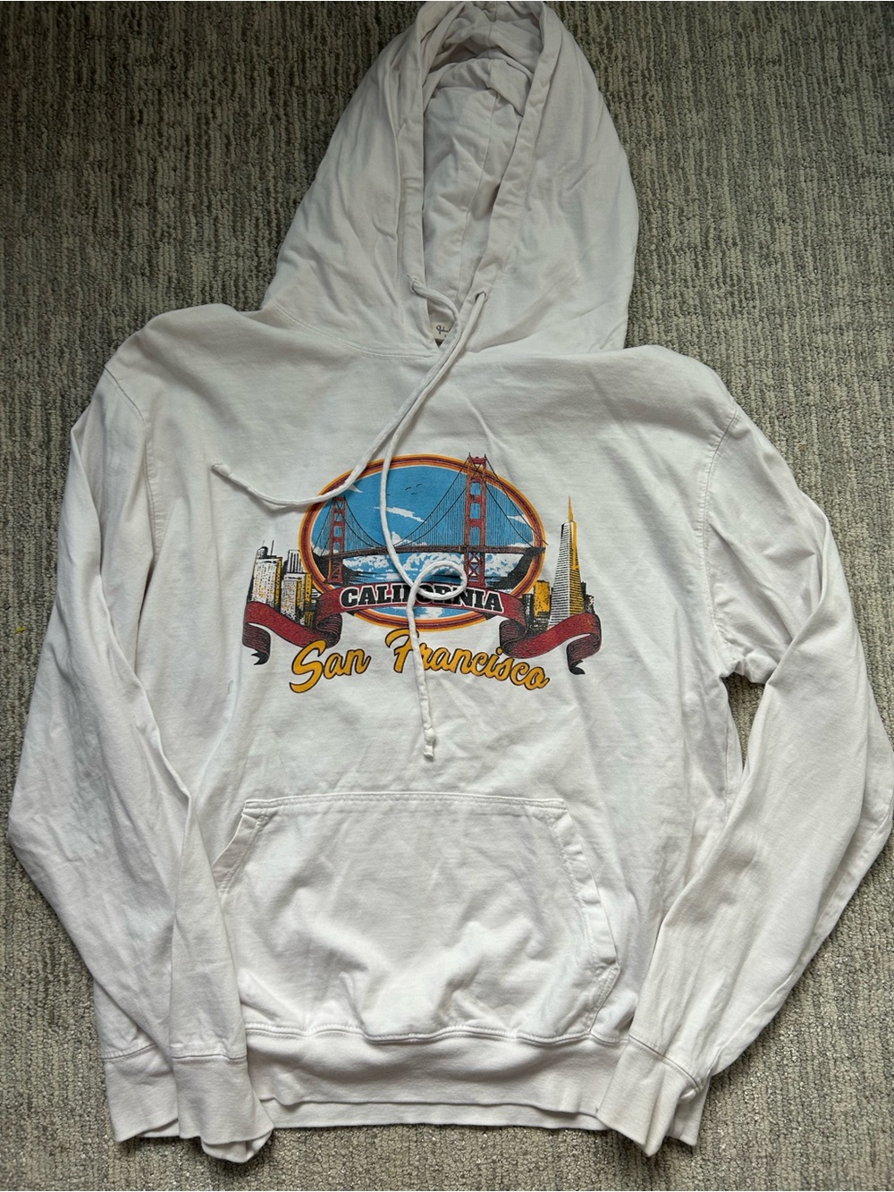 Brandy Melville White San Francisco Graphic Tee Shirt Material Hoodie